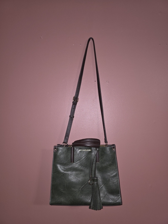 Michael Kors Handbags - Michael Kors Hunter Green Leather Shoulder Bag with Tassel